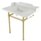 Kingston Brass 36 Carrara Marble Console Sink with Brass Legs, Marble WhiteBrushed Brass LMS36MBSQ7 - alternate 1